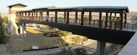 Paso del Norte International Bridge between Juarez, Mexico and the U.S.
