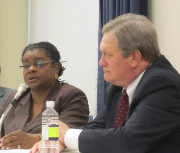 U.S. Representatives Gwen Moore (D-Wis.) and Mike Simpson (R-Idaho) spoke on behalf of TRIO programs during a Capitol Hill briefing.