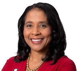 Dr. Angela Franklin is the first female and African-American president of Des Moines University.
