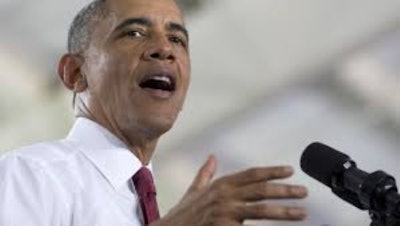 President Obama announces the creation of a manufacturing hub at North Carolina State University.