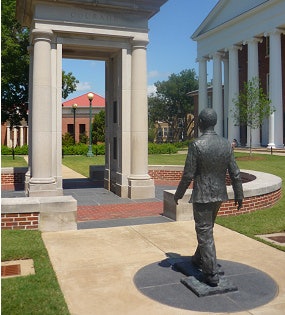 The statue commemorates James Meredith becoming the first Black student to enroll in then all-White University of Mississippi during the fall of 1962.