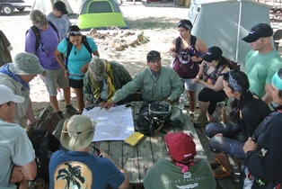 Dr. Kent Smith leads the Native Explorers participants this past May. (Photo courtesy of Oklahoma State University-Tulsa)