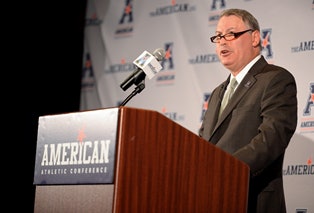 Michael Aresco, commissioner of the American Athletic Conference, said one step taken to maintain level of play of non-revenue sports was to “schedule in a common sense way.”