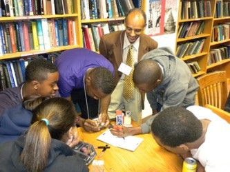 Dr. Yacob Astatke interacts with Morgan State University students. (Photo courtesy of Dr. Yacob Astatke)