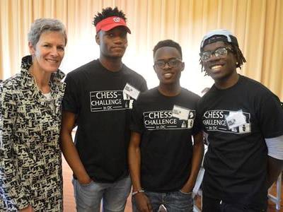 From left, James Black Jr., Joshua Colas and Justus Williams are chess masters from New York and headed to Webster University on full or partial scholarships to join its top-ranked chess team.