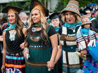 The MPA Tribal Governance cohort at the graduation ceremony for the class of 2016. (Photo by Shauna Bittle/The Evergreen State College)