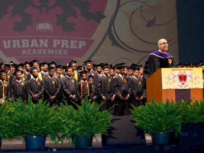 Urban Prep Academies founder Tim King addresses the 2016 commencement.