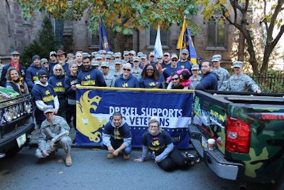 Drexel University’s Army ROTC cadets join their fellow student veterans and military dependents to march in Philadelphia’s First Annual Veterans Parade. (Photo courtesy of Drexel University Office of Veteran Student Services)