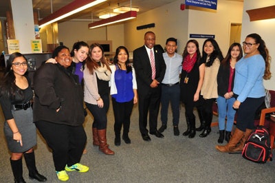 Delaware State University President Harry L. Williams gathers with university students who are undocumented and risk possible deportation. (Photo courtesy of Delaware State University)