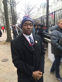 Diante S. Johnson, a student at the University of Illinois, says President Trump is “gonna do a great job.”