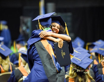 WGU graduates celebrate during the 2017 summer commencement ceremony. (Photo courtesy of Western Governors University)