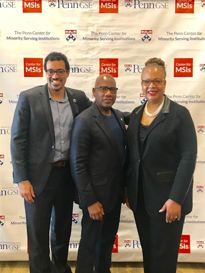 Dr. David Wilson, president of Morgan State University is mentoring Regina Dixon-Reeves of the University of Chicago, and Chris Jenkins of Oberlin College.