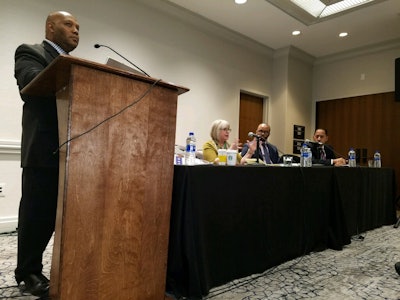 Diverse Executive Editor Dr. Jamal Watson moderates a panel on minority faculty recruitment and retention Thursday at the 104th annual meeting of the Association of American Colleges & Universities in Washington, D.C.