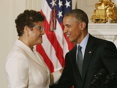 Elizabeth Alexander with President Barack Obama.