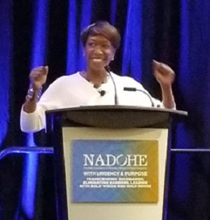 Joy Reid of MSNBC speaking at NADOHE annual meeting Thursday.