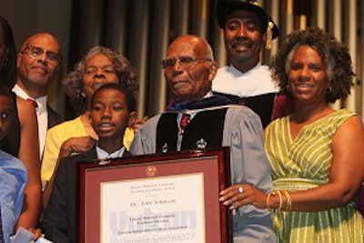Dr. Tobe Johnson, Jr. received the Vulcan Teaching Excellence Award at the Morehouse College commencement in 2017.
