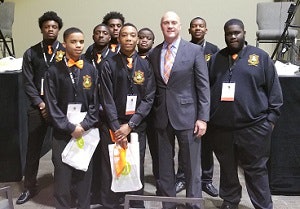 Dr. James P. Clements with students at the Men of Color National Summit.