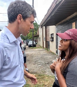 O’Rourke with Dawn Jones