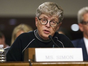 Dr. Lou Anna Simon speaking during the Larry Nassar trial