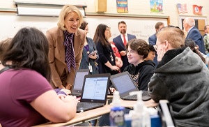 Secretary Betsy DeVos meets with students at Sevier County High School (Photo courtesy of U.S. Department of Education)
