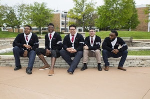 Triton College TRIUMPH Program scholars (L-R): Mikal Muhammad, Ryland Watts, Isaiah Negron, Raza Mojiz and Lazarr Johnson.