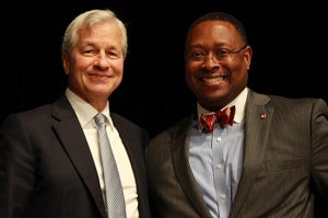 Jamie Dimon, chairman and CEO of JPMorgan Chase with Dr. James L. Moore III