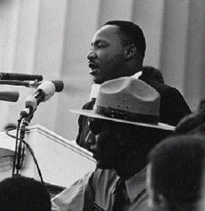 Rev. Dr. Martin Luther King, Jr. speaking at the March on Washington in 1963