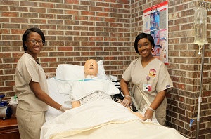 Tuskegee senior nursing students Roneshia Rudolph (left) and Natasia Fanning (right)
