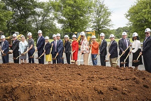 Former Tennessee Gov. Bill Haslam, eighth from left, joins Pellissippi State officials to break ground on the new Bill Haslam Center for Math and Science.