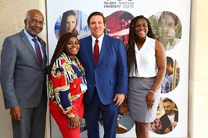 FAMU students Taylar Hall and London Camel joined FAMU President Larry Robinson and his wife, Sharon Robinson, at Tel Aviv University. The students are on a Millstein Family Foundation Campus Allies Mission to Israel, while President and Mrs. Robinson are part of the Florida delegation to Israel.