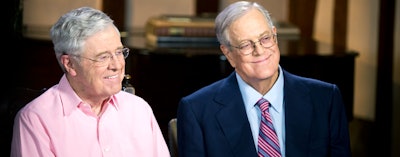 David Koch with his brother Charles.