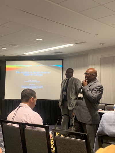 Tony Davis and Wayne Jackson lead a discussion at HACU conference titled, “Tips on How to Retain Hispanic Males in College.”