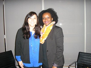 Dr. Angie Beeman (left) and Dr. Tsedale M. Melaku.