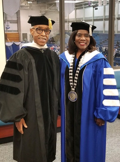 Reverend Al Sharpton with Dr. Glenda Glover