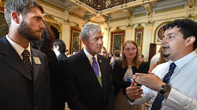 A student from 2018’s Community College Innovation Challenge pitches his team’s project in Washington, D.C.