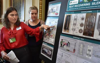 A student from 2018’s Community College Innovation Challenge pitches her team’s project in Washington, D.C.