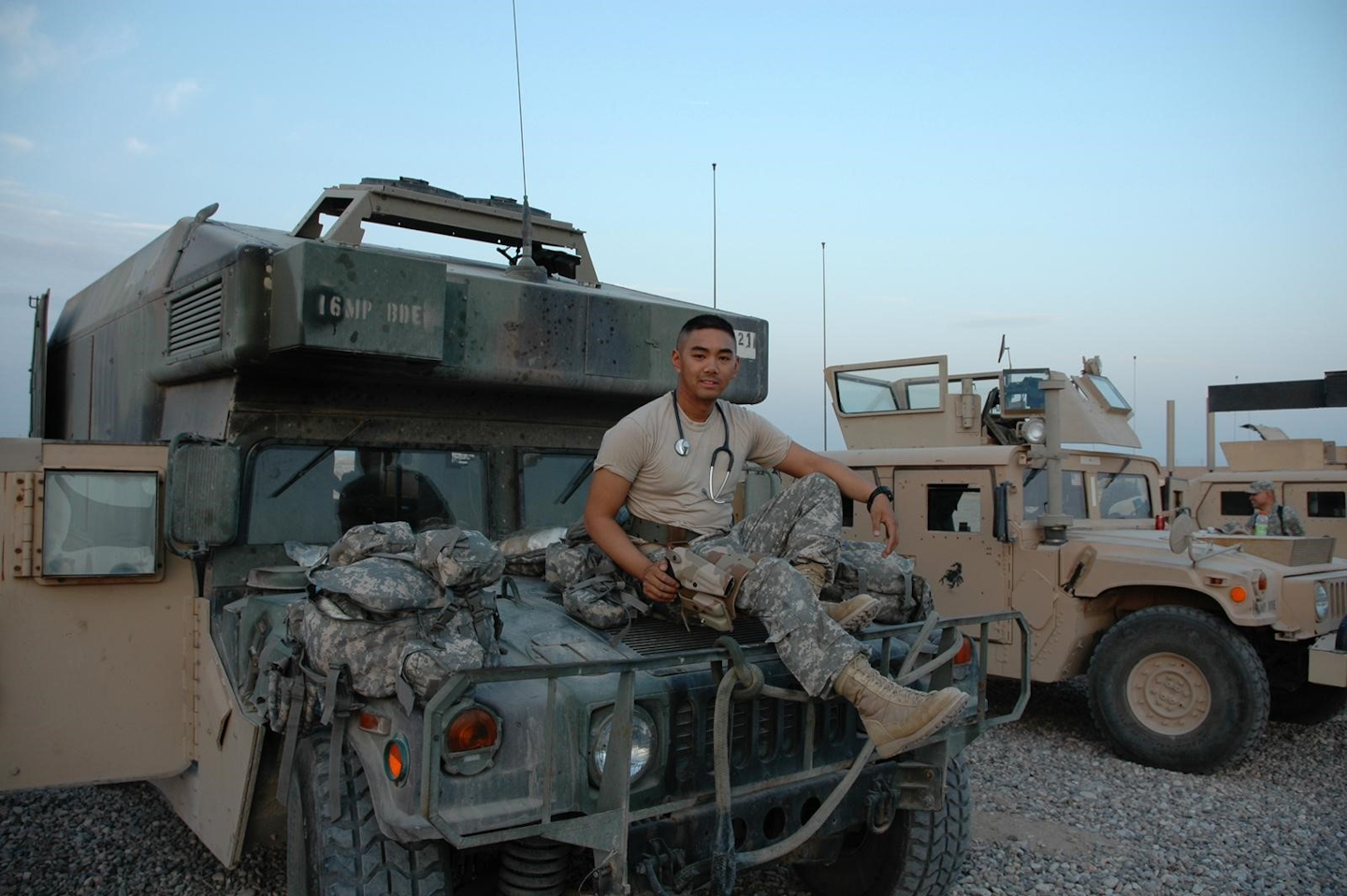 Mike Flores joined the Army National Guard in 2003 as a medic. He says he was motivated by the desire to save lives.