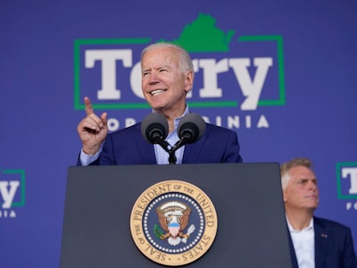 President Joe Biden stumps for Virginia's gubernatorial candidate Terry McAuliffe.