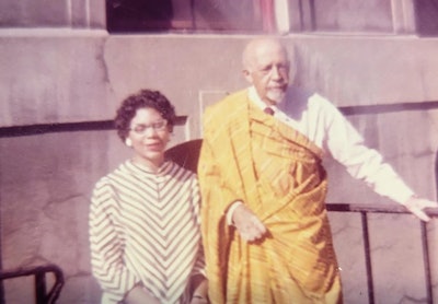 Dr. Yolande Du Bois Irwin and her grandfather, Dr. W. E. B. Du Bois in 1959.