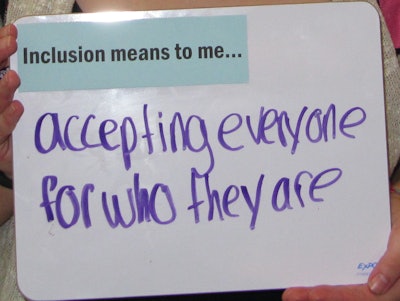 Student response at a Miami University Student with Disabilities Advisory Council event called 'Inclusion Table.'