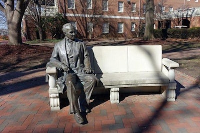 Statue of William Peace on the campus named after him.