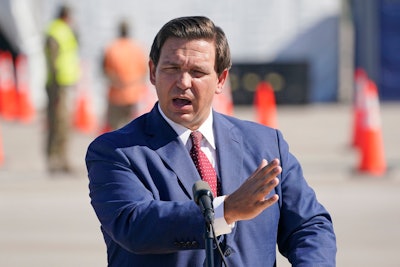 Florida Governor Ron DeSantis speaks on January 6, 2021 in Miami Gardens