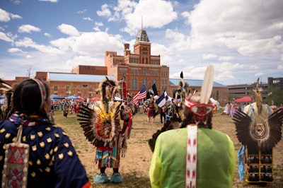 A pow wow graduation celebration on MSU Denver's campus. Photo by Abreham Gebreegziabher.