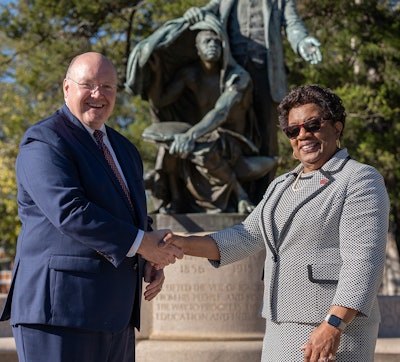 Auburn President Dr.  Christopher B. Roberts and Tuskegee President Dr.  Charlotte P Morris