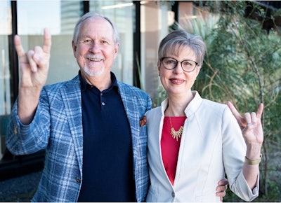 Raymond Brimble and Dr. Deirdre Mendez, director of the McCombs Center