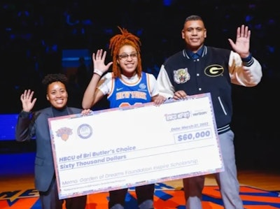 Bri Butler getting surprised during the Mar. 27 Knicks game