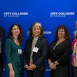 Pictured from the left, OMD CEO, Aneesh Sohoni; Kelly Hallberg, Scientific Director at University of Chicago Inclusive Economy Lab; Veronica Herrero, Chief of Staff and Vice-Chancellor of Institutional Advancement at City Colleges of Chicago; Joanna Trotter Executive Director at JPMorgan Chase; Marianne Bertrand, Professor of Economics at University of Chicago Booth School of Business .