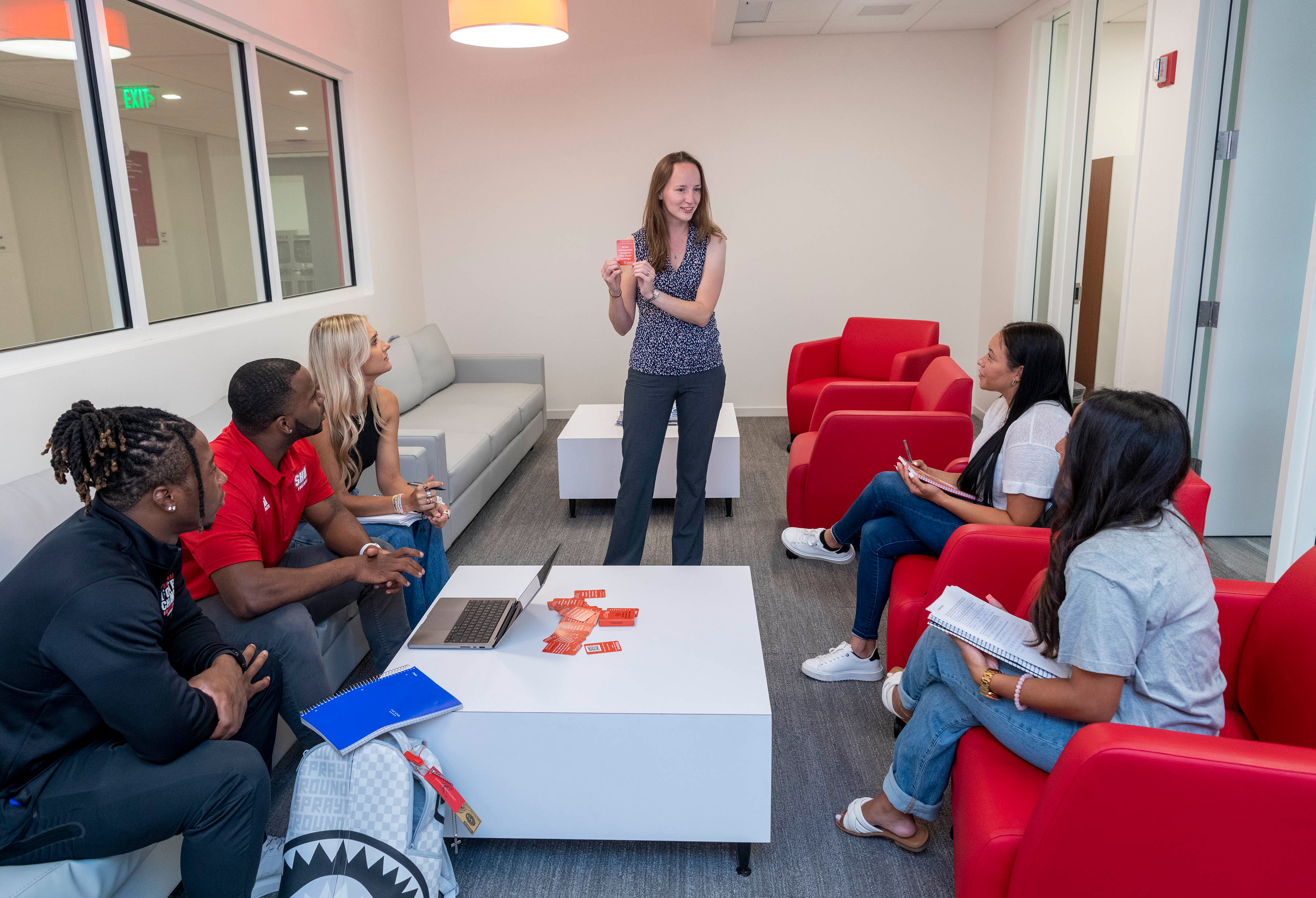 Elizabeth Luoma, center, is director of the Center for Teaching and Learning at Sacred Heart University. She is working with faculty and staff on aspects of distance learning.