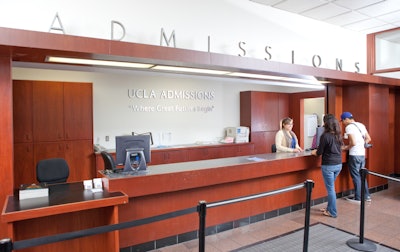 The admissions office at the University of California, Los Angeles