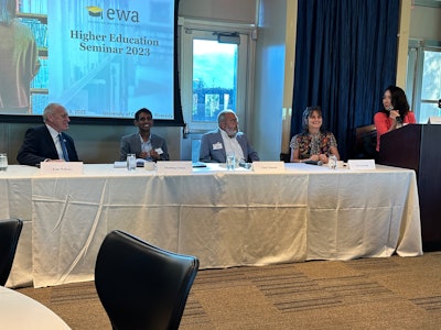 The panel on social mobility at the University of California, Riverside.